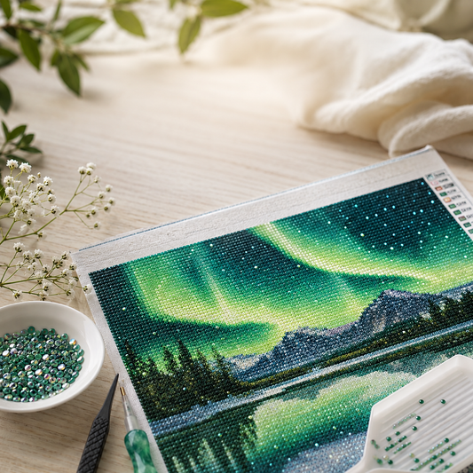 AB Drills in Diamond Painting: A Calm Guide to the Aurora Borealis Sparkle