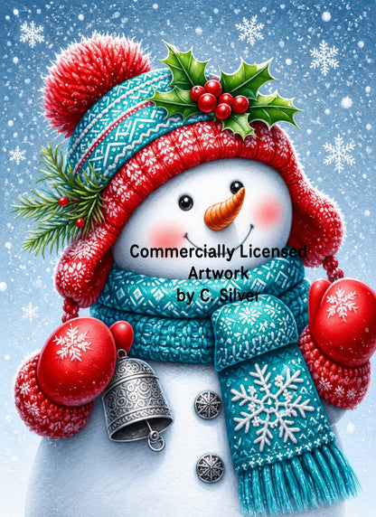 Snowman in a Fair-Isle Hat — Full Drill Diamond Painting Kit (45×60cm)