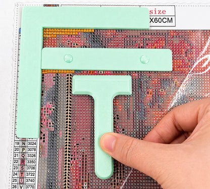 Diamond Painting Tool Set 3 Piece, Diamond Art Ruler & Drill Straightener, Alignment Tools for Diamond Painting, DIY Craft Accessories