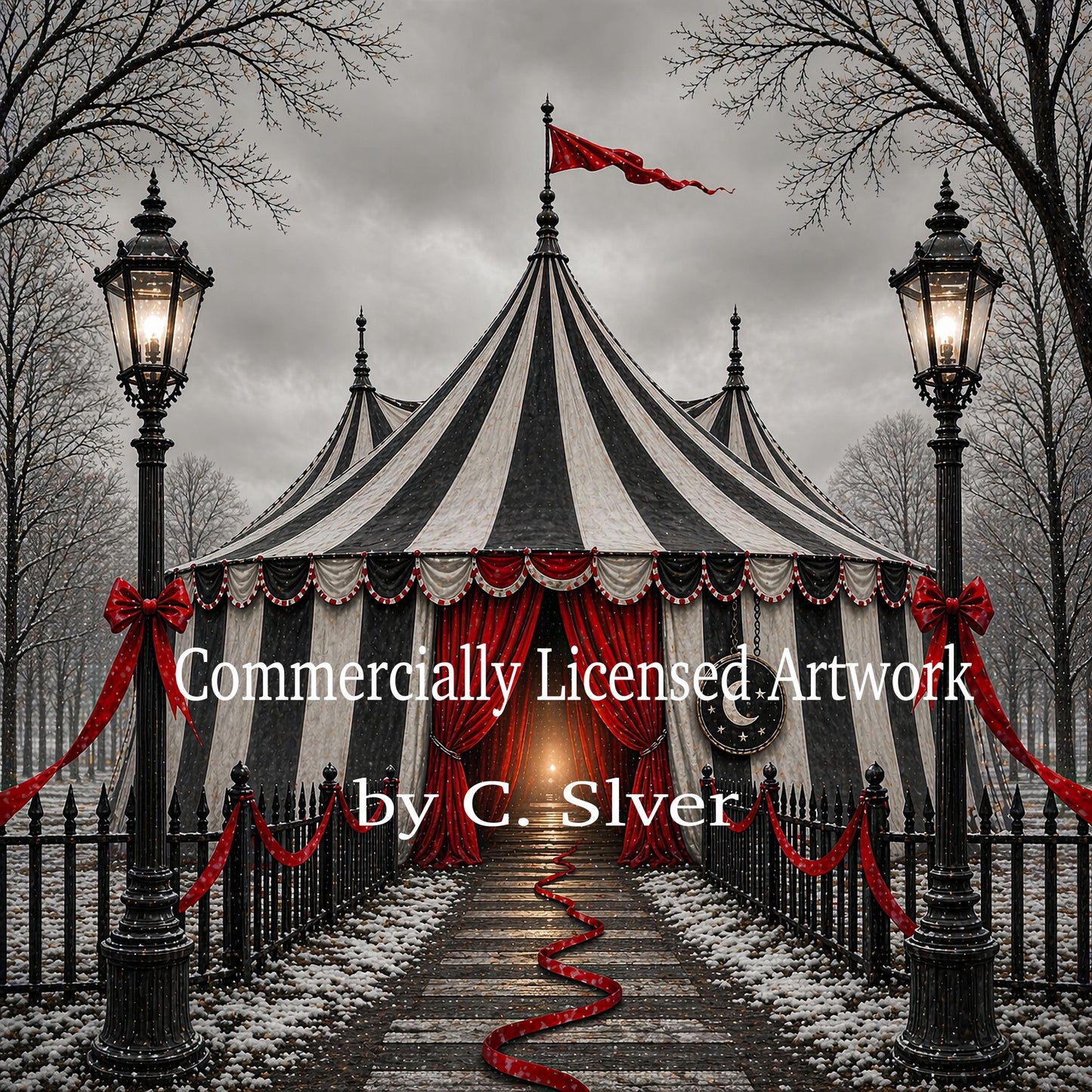 Gothic Circus Diamond Painting Kit – The Winter Big Top | 55x55cm Full Drill, Round Drill