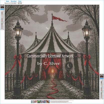 Gothic Circus Diamond Painting Kit – The Winter Big Top | 55x55cm Full Drill, Round Drill