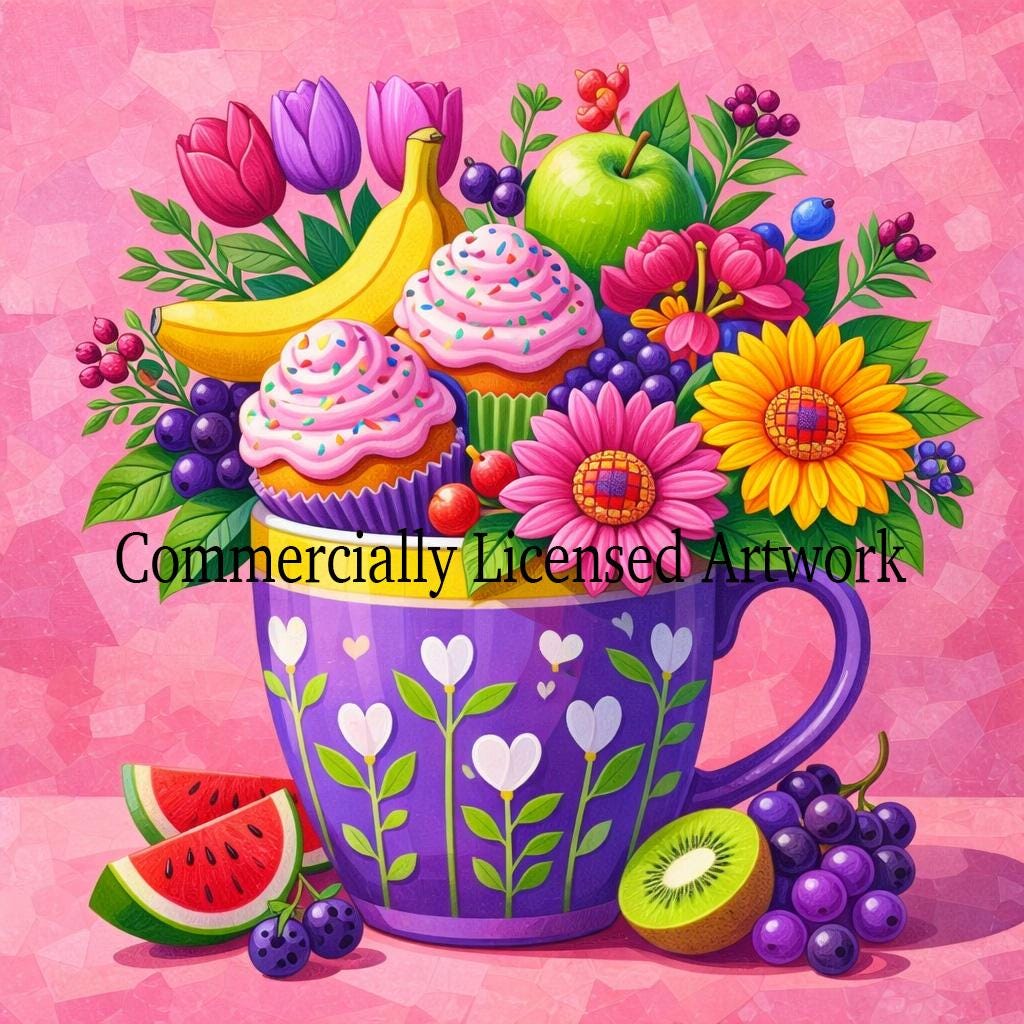 Diamond Painting Kit Cupcake Bouquet, Full Drill Round Diamond Art Kit for Adults, 40x40cm Beginner DIY Craft Kit, Kitchen Wall Decor Gift